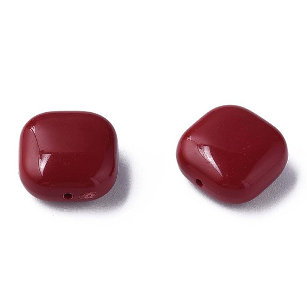 

PandaHall Opaque Acrylic Beads, Square, Dark Red, 15x15x7.5mm, Hole: 1.2mm, about 375pcs/500g Acrylic Square
