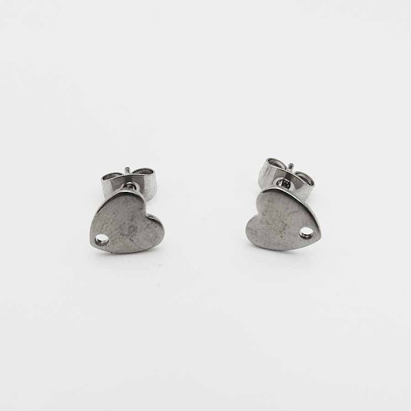 

PandaHall Stainless Steel Stud Earrings for Women, Heart Stainless Steel Heart