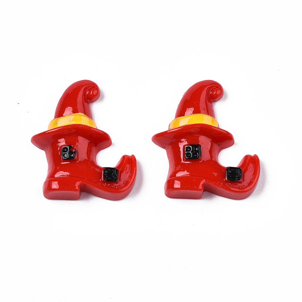 

PandaHall Opaque Resin Cabochons, Halloween Style, Witch Boots & Hat, Red, 27x23x7.5mm Resin Hat Red