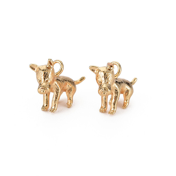

PandaHall Brass Charms, Nickel Free, Dog, Real 18K Gold Plated, 10x14x4.5mm, Hole: 1.6mm Brass Dog