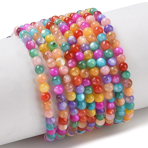 

PandaHall Natural Freshwater Shell Beads Strands, Dyed, Round, Mixed Color, 2mm, Hole: 0.4mm, about 165pcs/strand, 14.96''(38cm) Freshwater..., Multicolor
