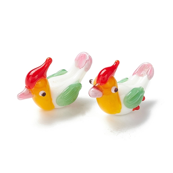 

PandaHall Handmade Lampwork Beads, Mandarin Duck, Orange, 28~29x11.5x17.5~19mm, Hole: 0.9~1.4mm Lampwork Duck Orange