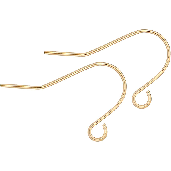 

PandaHall BENECREAT 100pcs 18K Gold Plated French Earring Hooks with Loop Dangle Earring Findings for DIY Earring Making, 13x20x0.7mm Brass