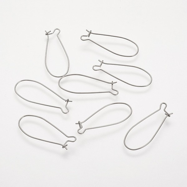 

PandaHall 304 Stainless Steel Earring Hoop, Stainless Steel Color, 21 Gauge, 34x14mm, Hole: 2mm, Pin: 0.7mm 304 Stainless Steel