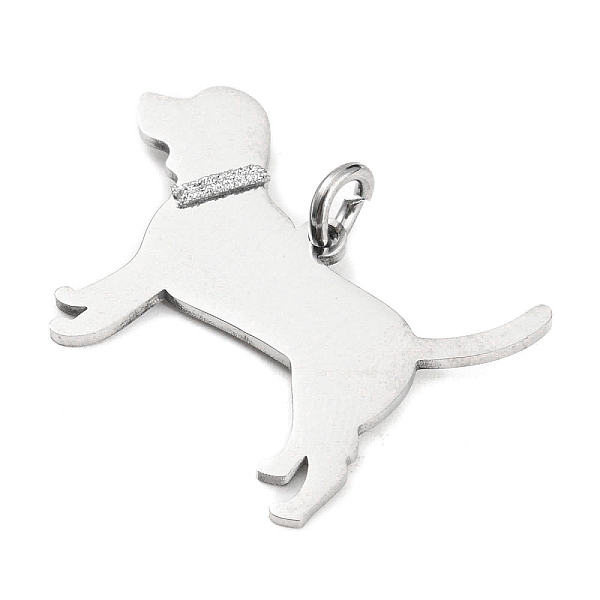 

PandaHall 304 Stainless Steel Pendants, with Jump Ring and Glitter, Stamping Blank Tag, Dog Charm, Stainless Steel Color, 21.5x30.5x1mm...