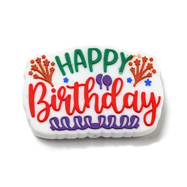 

PandaHall Happy Birthday Food Grade Eco-Friendly Silicone Focal Beads, Silicone Teething Beads, Red, 21x32x5.5mm, Hole: 2.2mm Silicone Word...