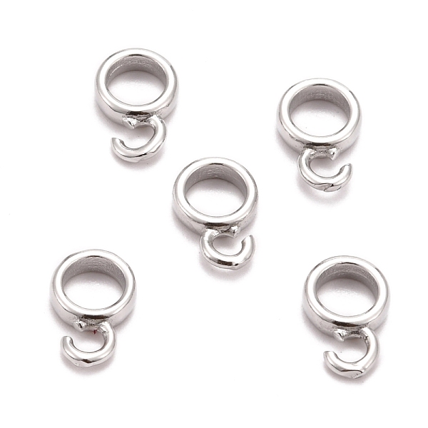 

PandaHall Brass Tube Bails, Loop Bails, Long-Lasting Plated, Ring, Real Platinum Plated, 8.5x6x2mm, Hole: 2mm, Inner Diameter: 4mm Brass...