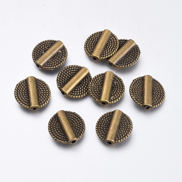 

PandaHall Tibetan Style Alloy Beads, Flat Round, Antique Bronze, 14.5x4mm, Hole: 2mm Alloy Flat Round