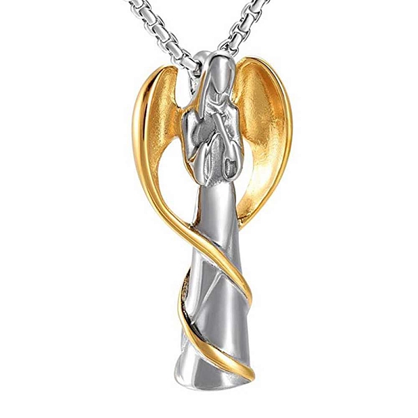 

PandaHall Angel Urn Ashes Pendant Necklace, 316L Stainless Steel Memorial Jewelry for Men Women, Golden, 23.62 inch(60cm) 316L Surgical...
