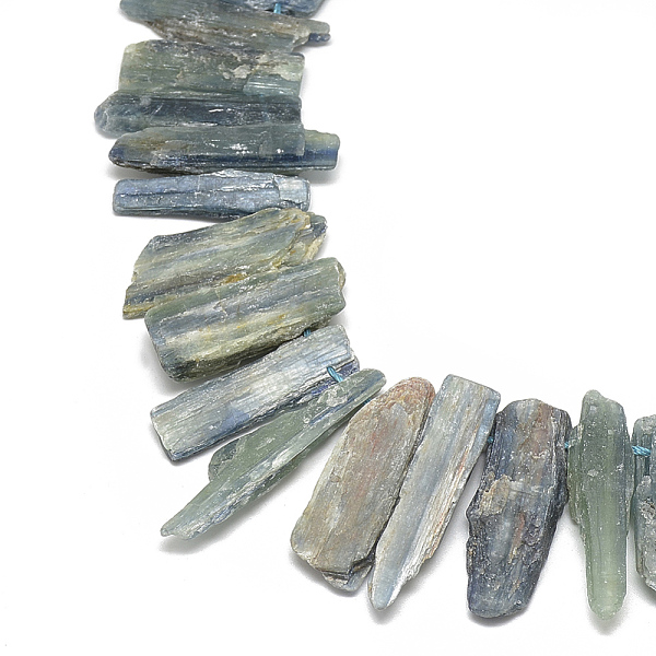 

PandaHall Natural Kyanite/Cyanite/Disthene Beads Strands, Top Drilled Beads, Rectangle, 19~67x8~11x4~9mm, Hole: 1mm, about 38~48pcs/strand...