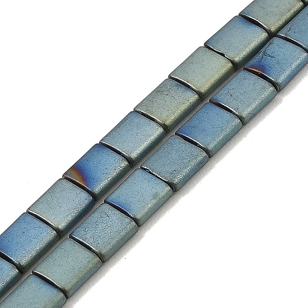 

PandaHall Electroplated Frosted Non-magnetic Synthetic Hematite Beads Strands, Square, 2-Hole, Green Plated, 5x5x2mm, Hole: 0.8mm, about...