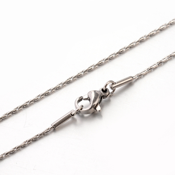 PandaHall 304 Stainless Steel Coreana Chain Necklaces, with Lobster Claw Clasps, Stainless Steel Color, 17.7 inch(45cm), 1mm 304 Stainless...