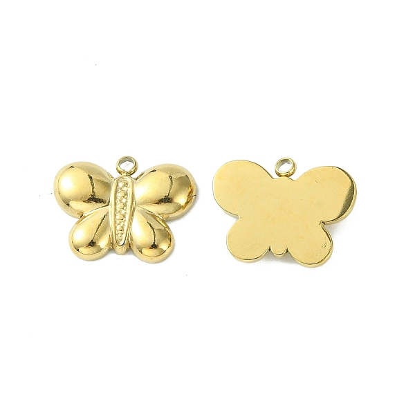 

PandaHall 304 Stainless Steel Pendants, Butterfly Charms, Real 14K Gold Plated, 12x15x2.7mm, Hole: 1.4mm 304 Stainless Steel Butterfly