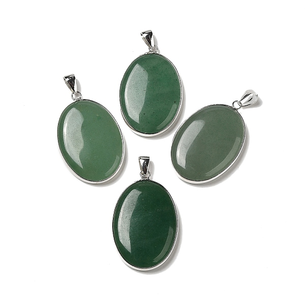 

PandaHall Natural Green Aventurine Pendants, Oval Charms with Platinum Plated Metal Findings, 39.5x26x6mm, Hole: 7.6x4mm Green Aventurine...