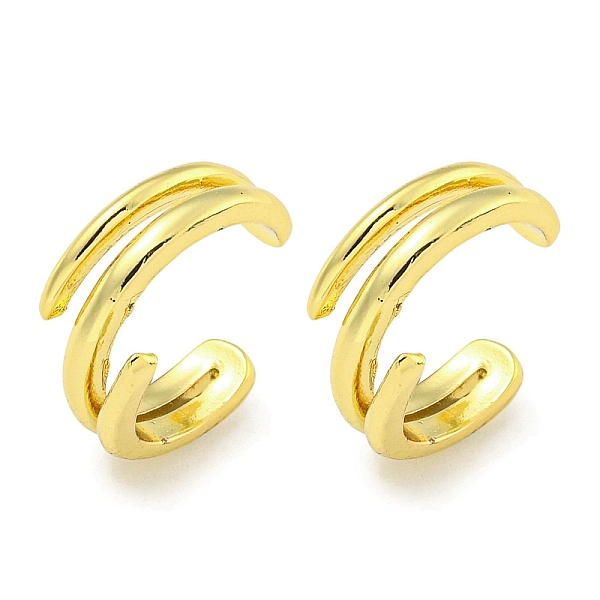 

PandaHall Brass Cuff Earrings, Real 18K Gold Plated, 14x6.5mm Brass