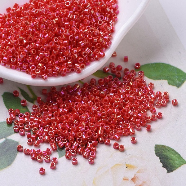 

PandaHall MIYUKI Delica Beads, Cylinder, Japanese Seed Beads, 11/0, (DB0159) Opaque Vermillion Red AB, 1.3x1.6mm, Hole: 0.8mm, about...