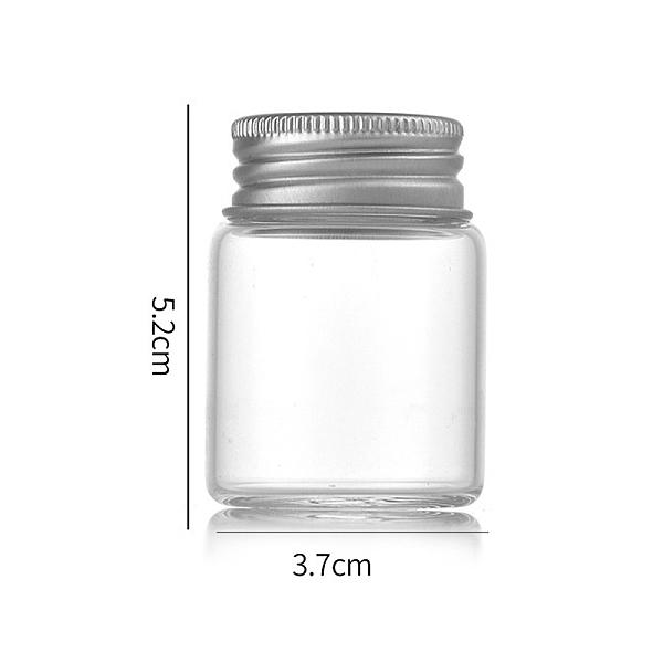 

PandaHall Clear Glass Bottles Bead Containers, Screw Top Bead Storage Tubes with Aluminum Cap, Column, Silver, 3.7x5cm, Capacity: 30ml...