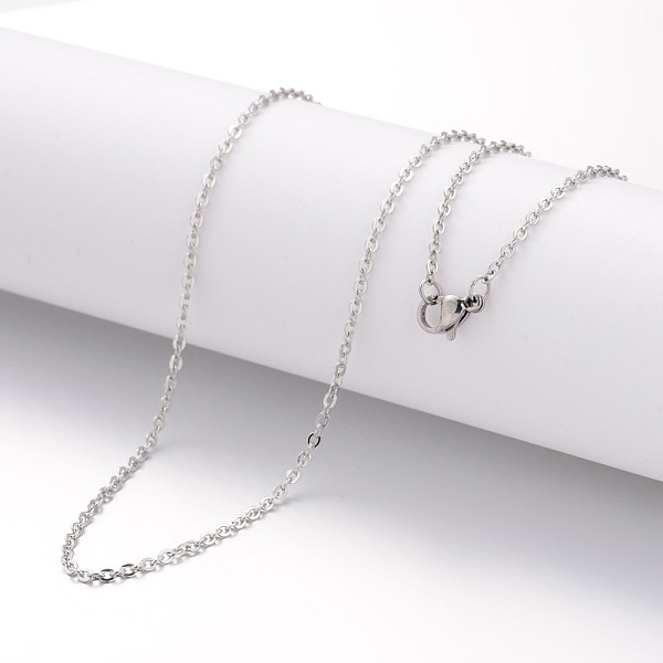 

PandaHall 304 Stainless Steel Necklace, Cable Chains, with Lobster Clasps, Stainless Steel Color, 17.72 inch(450mm), 2mm Stainless Steel