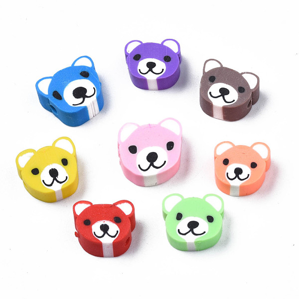 

PandaHall Handmade Polymer Clay Beads, Bear, Mixed Color, 8~11x9~11x4mm, Hole: 1.5mm Polymer Clay Bear Multicolor