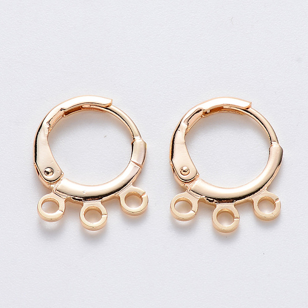 

PandaHall Brass Huggie Hoop Earring Findings, Nickel Free, with Horizontal Loop, Real 18K Gold Plated, 14.5x11.5x1.5mm, Hole: 1.5mm, Pin...