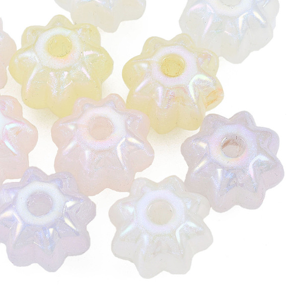 

PandaHall Rainbow Iridescent Plating Acrylic Beads, Glitter Beads, Flower, Mixed Color, 18.5x18.5x14mm, Hole: 3.5mm Acrylic Flower..., Multicolor
