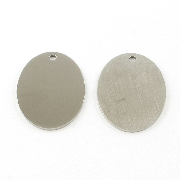 

PandaHall Oval 201 Stainless Steel Stamping Blank Tag Pendants, One Side Polishing, Stainless Steel Color, 30x21x1mm, Hole: 2mm 201...