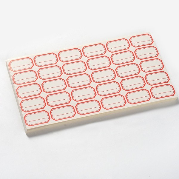 

PandaHall Label Paster, Red, 29x45mm, 30pcs/paper, Paper: 272x169mm, 48paper/bag Paper Red