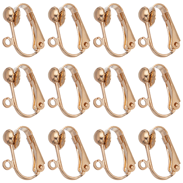 

PandaHall SUNNYCLUE 1 Box 46Pcs Earrings Converter Clip on Earrings Findings Gold Brass Ear Clips Bulk Non Pierced Earring Converters for...