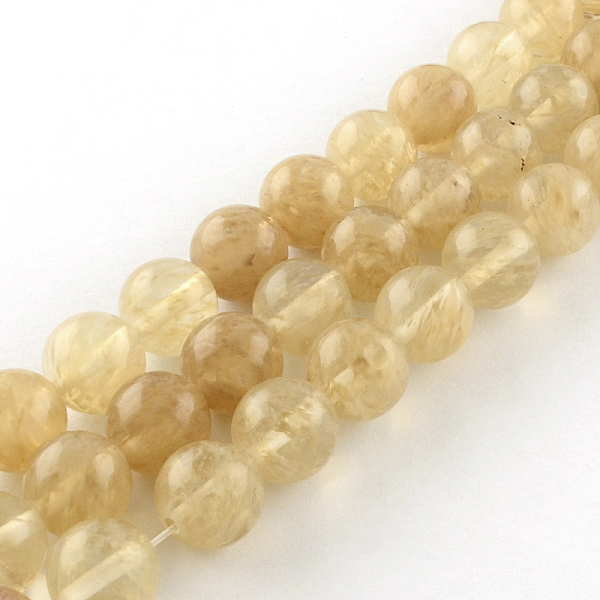 

PandaHall Coffee Watermelon Stone Glass Round Bead Strands, Cornsilk, 10mm, Hole: 1mm, about 38pcs/strand, 14.9 inch Other Watermelon Stone..., Gold