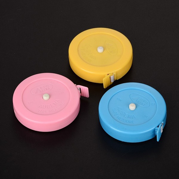 

PandaHall Tape Measures, Body Measuring Tape, for Sewing Tailor Fabric Measurements, with Plastic, Mixed Color, 5.3x1.6cm, about 150cm/roll..., Multicolor
