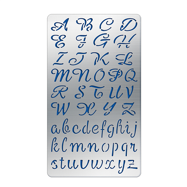 PandaHall BENECREAT Letter Number Pattern Stainless Steel Stencils 17.7x10.1cm/7x4 Inch Alphabet Metal Stencil Templates Tool for Wood...