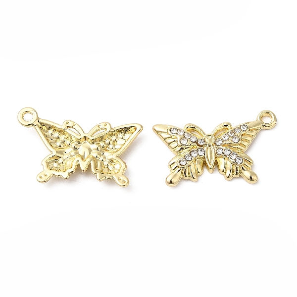 

PandaHall Alloy Rhinestone Pendants, Butterfly Charms, Golden, 21x13x3mm, Hole: 1.5mm Alloy+Rhinestone Butterfly Clear