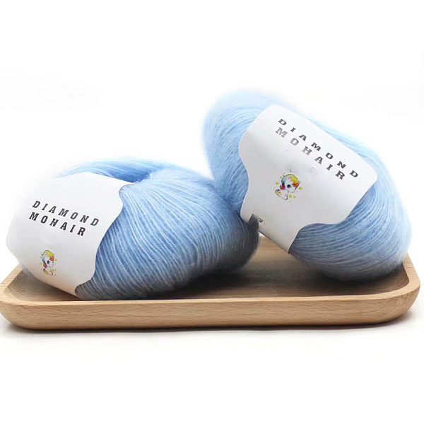 

PandaHall Wool Yarn, for Weaving, Knitting & Crochet, Light Sky Blue, 1mm Wool