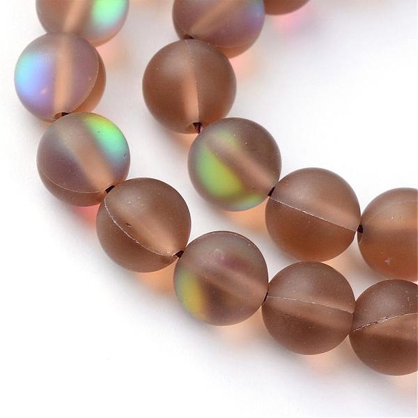 

PandaHall Synthetic Moonstone Beads Strands, Holographic Beads, Dyed, Frosted, Round, Saddle Brown, 6mm, Hole: 1mm, about 60~62pcs/strand...