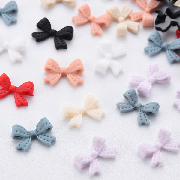 

PandaHall Opaque Resin Cabochons, Bowknot, Mixed Color, 7.5x10.5x2.5mm Resin Bowknot Multicolor