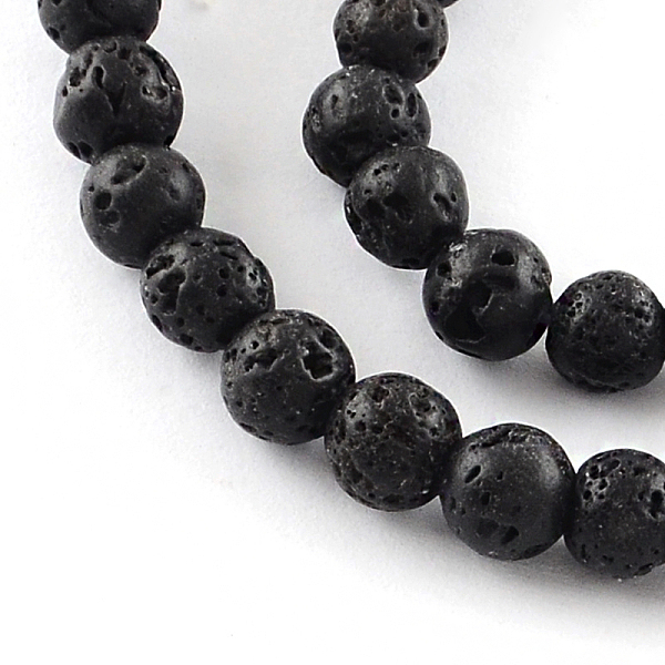 

PandaHall Natural Dyed Lava Rock Gemstone Round Bead Strands, 6mm, Hole: 1mm, about 62pcs/strand, 15.7 inch Lava Rock Round