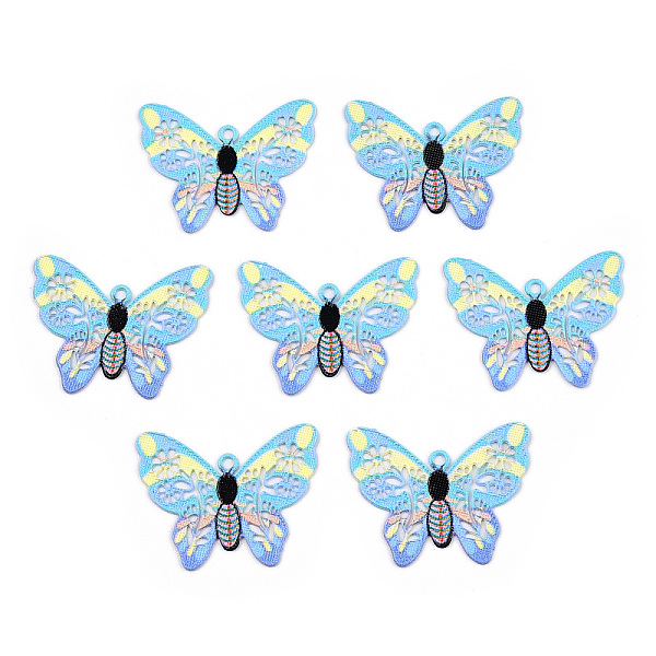 

PandaHall Spray Painted 430 Stainless Steel Filigree Pendants, Butterfly Charm, Cyan, 16x20x0.5mm, Hole: 1mm 430 Stainless Steel Butterfly...