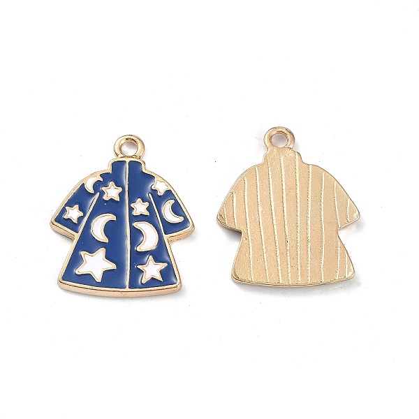 

PandaHall Light Gold Tone Alloy Enamel Pendants, Clothes with Moon & Star Charm, Royal Blue, 23x19x1.5mm, Hole: 2mm Alloy+Enamel Clothes
