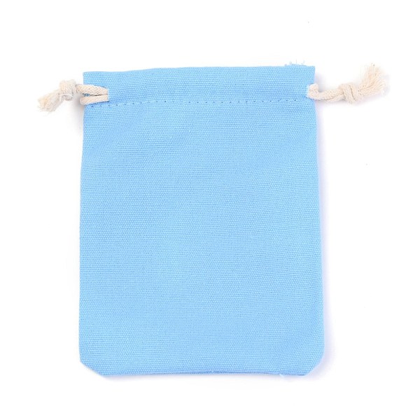 

PandaHall Polycotton Canvas Packing Pouches, Drawstring Bags, Light Sky Blue, 12x9cm Polycotton None