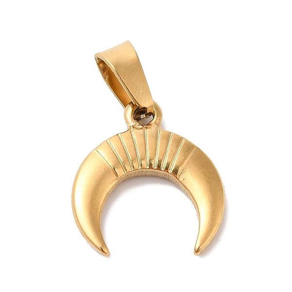 

PandaHall 304 Stainless Steel Pendants, Golden, Double Horn/Crescent Moon Charm, 17.5x16x3mm, Hole: 4x6mm 304 Stainless Steel Horn