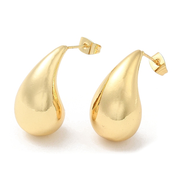 

PandaHall Rack Plating Brass Twist Teardrop Stud Earrings for Women, Lead Free & Cadmium Free, Real 18K Gold Plated, 26.5x14mm, Pin: 0.9mm...