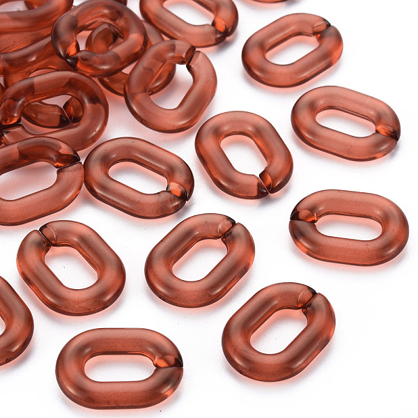 

PandaHall Transparent Acrylic Linking Rings, Quick Link Connectors, for Cable Chains Making, Oval, Sienna, 24x18x5mm, Inner Diameter: 13x7mm..., Brown