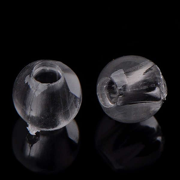 

PandaHall Transparent acrylic beads, Round, White, about 4mm in diameter, hole:1mm, about 14000pcs/500g Acrylic Round Clear