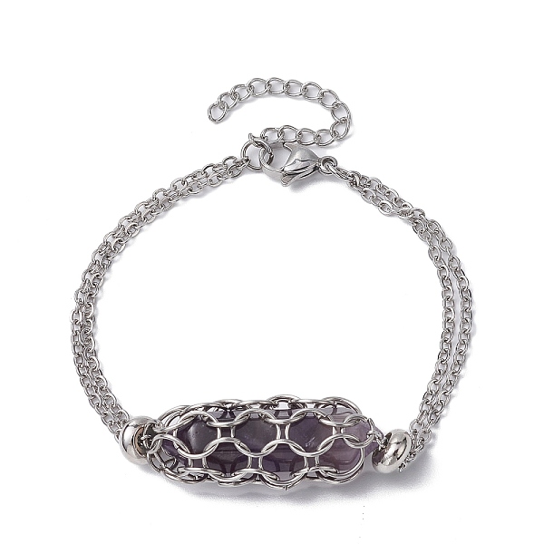 Natürliche Amethyst-Kugelgliederarmbänder