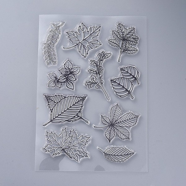 

PandaHall Silicone Stamps, for DIY Scrapbooking, Photo Album Decorative, Cards Making, Stamp Sheets, Leaf Pattern, 160x110x3mm Silicone Leaf