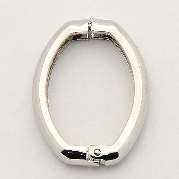 

PandaHall Brass Shortener Clasps, Twister Clasps, Oval Ring, Platinum, 27x20x3.5mm Brass