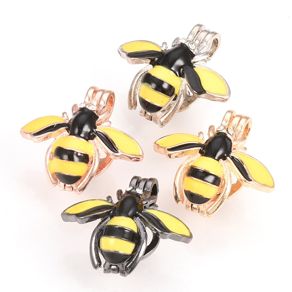 

PandaHall Alloy Enamel Diffuser Locket Pendants, Cage Pendants, Bee, Mixed Color, 22x24.5x13mm, Hole: 3.5x4mm, inner measure: 9mm Alloy Bees..., Yellow