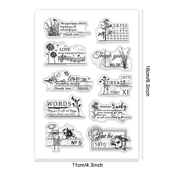 

PandaHall Custom PVC Plastic Clear Stamps, for DIY Scrapbooking, Photo Album Decorative, Cards Making, Other Plants, 160x110x3mm Plastic...