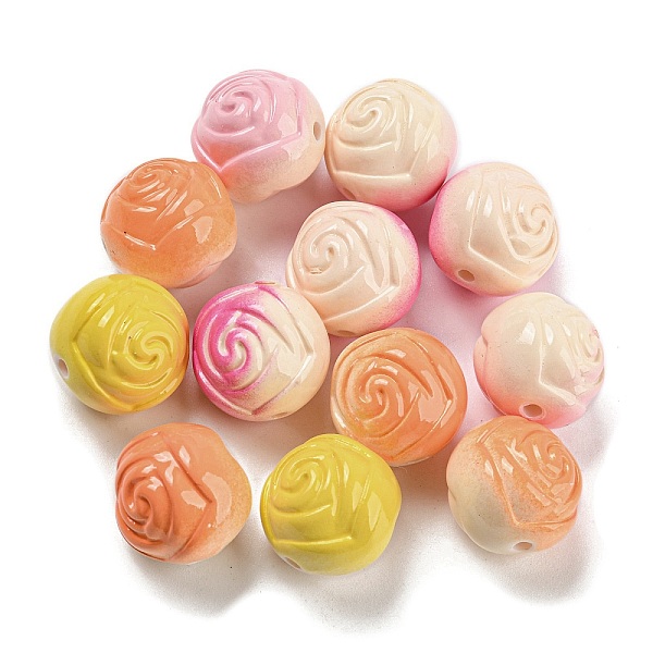 

PandaHall Baking Painted ABS Plastic Beads, Flower, Dyed, Mixed Color, 16x14.5mm, Hole: 1.8mm ABS Plastic Flower Multicolor