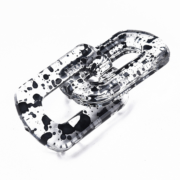 

PandaHall Transparent Acrylic Linking Rings, Quick Link Connectors, for Cable Chains Making, Twist Oval, Black, 30.5x20.5x4mm, Inner...